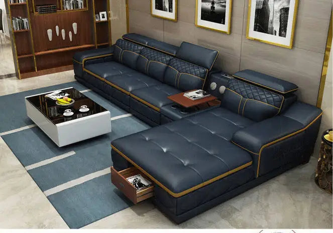 Living Room Sofa set furniture real genuine leather sofas recliner salon couch puff asiento muebles de sala canape L sofa cama