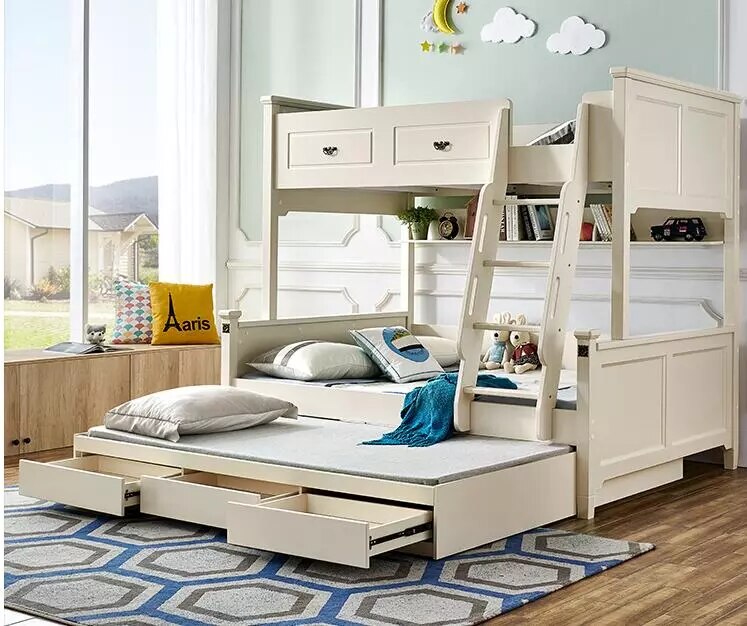 Adult bunk bed high and low bed up and down adult bunk bed up and down wooden bed solid wood child mother bed two multifunctiona