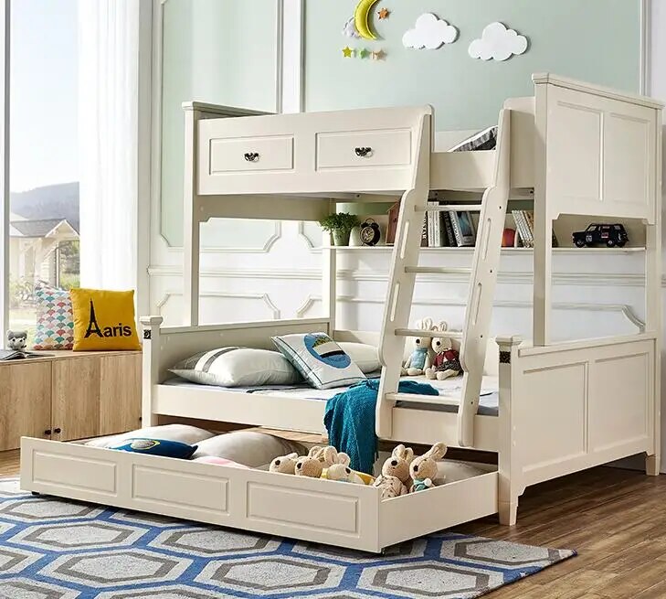 Adult bunk bed high and low bed up and down adult bunk bed up and down wooden bed solid wood child mother bed two multifunctiona