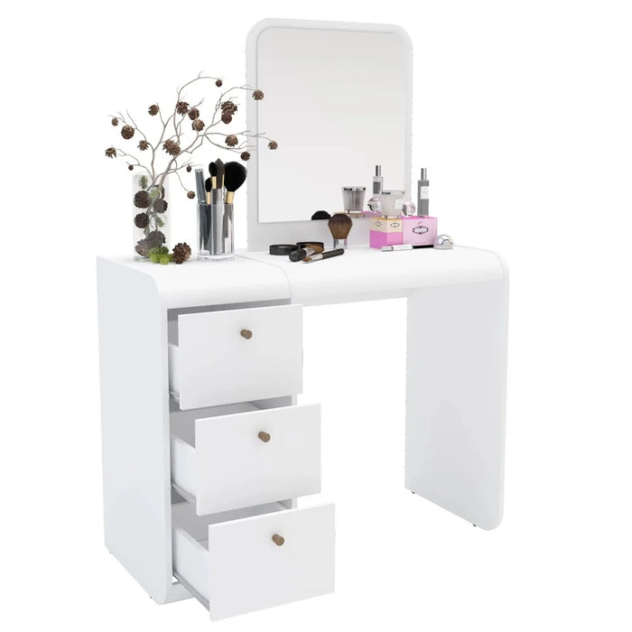 Abby Modern White Painted Vanity Table, for Bedroom, Bedroom Furniture,53.15” H X 37.20” W X 17.56” D