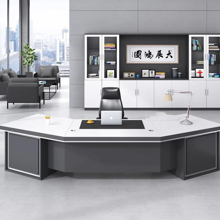 New Arc-shaped Design Boss Console Office Desk Drawers Meeting Computer Office Desk Luxury Ordinateur Fashionable Furniture