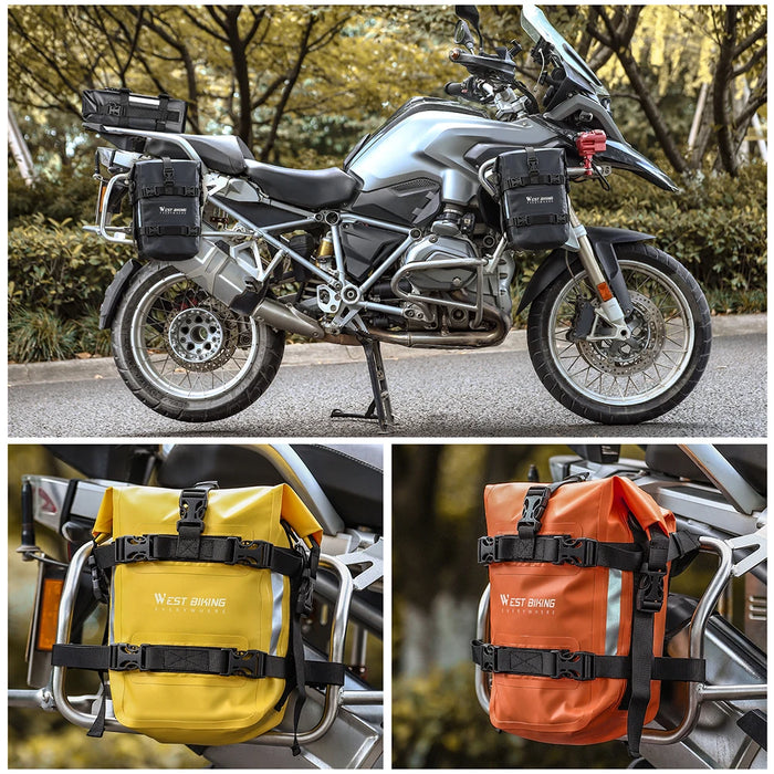 WEST BIKING Multifunctional Motorcycle Travel Bag Large Capacity Frame Crash Bars Luggage Bag Reflective Motorcycle Accessories