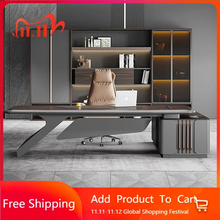 Executive Office Desk Modern Storage Drawers Standing L Shaped Cabinets Desk Table Workbench Bureau Meuble Home Office Furniture