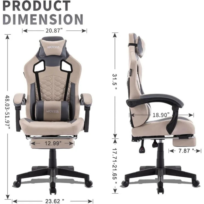 Gaming Chair with Massage,Ergonomic PC Gaming Chair with Footrest Comfortable Headrest and Lumbar Support