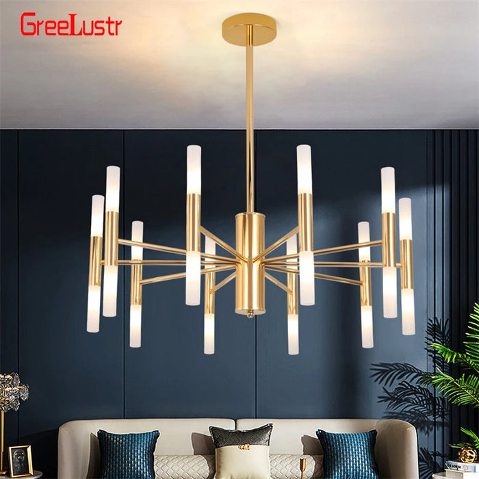 Modern Chandelier Art Design G4 Based Bulbs Pendant Lights For Ceiling Lamp Lustre Plafonier Fixture Bulbs Included Room Decor