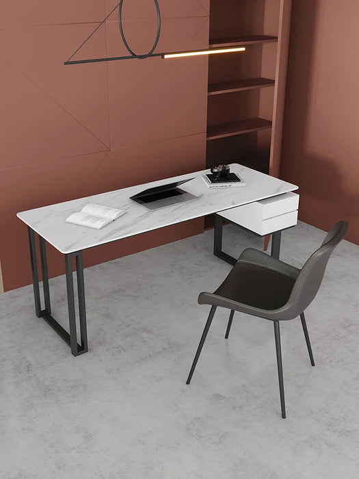 Modern simple rock board computer desk household bedroom light luxury minimalist desk study desk designer desk