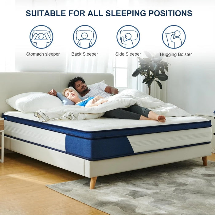 Short Queen Mattress,Mattress in a Box, Pocket Coils Mattress, Pressure Relief, Back Pain Relief, Cool Queen Size Bed Mattress