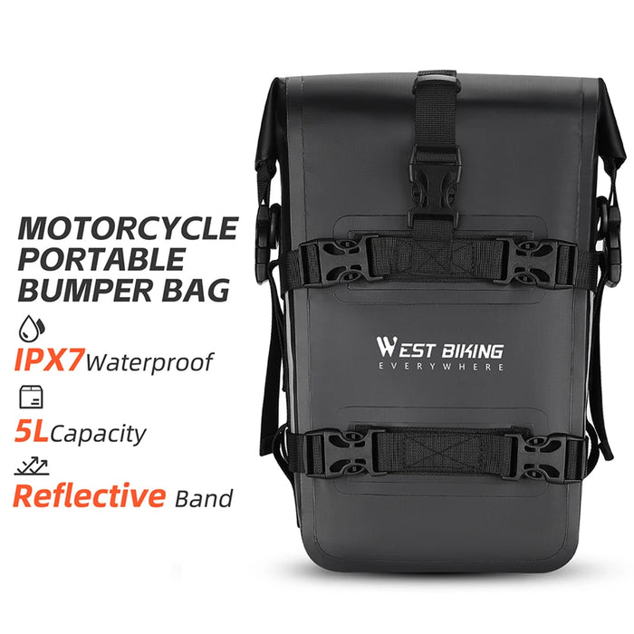 WEST BIKING Multifunctional Motorcycle Travel Bag Large Capacity Frame Crash Bars Luggage Bag Reflective Motorcycle Accessories