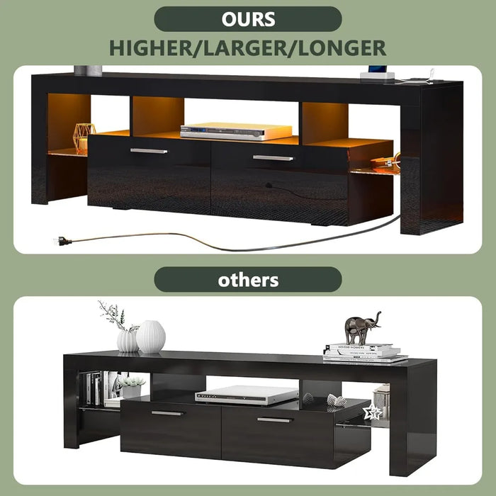 Living room, TV cabinet, bedroom, modern furniture, LED 70" TV cabinet with large storage drawers