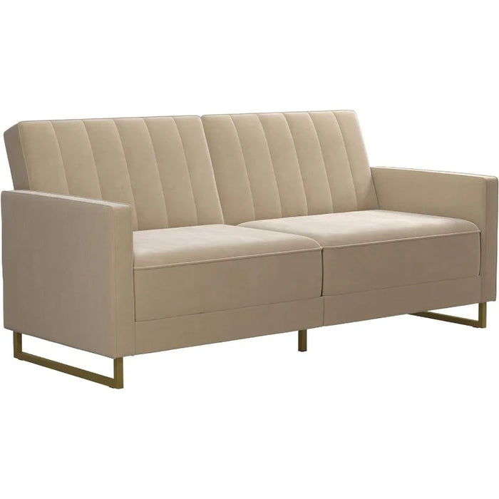 Skylar Coil Futon, Modern Sofa Bed and Couch, Loveseat For Living Room and Bedroom