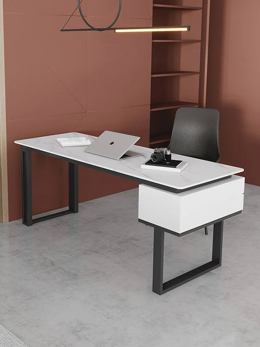 Modern simple rock board computer desk household bedroom light luxury minimalist desk study desk designer desk