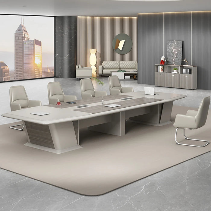 The conference table is simple and modern, and large light luxury combination is a long negotiation table and chair