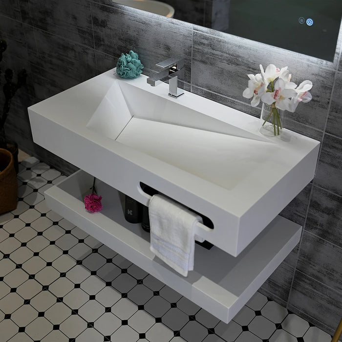 Resin Bathroom Cabinet Simple Modern Style Double Layer Design Washbasin Vanities Sink Bathroom Furniture