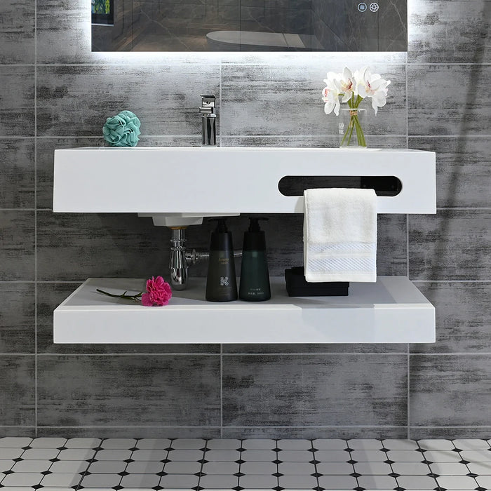 Resin Bathroom Cabinet Simple Modern Style Double Layer Design Washbasin Vanities Sink Bathroom Furniture