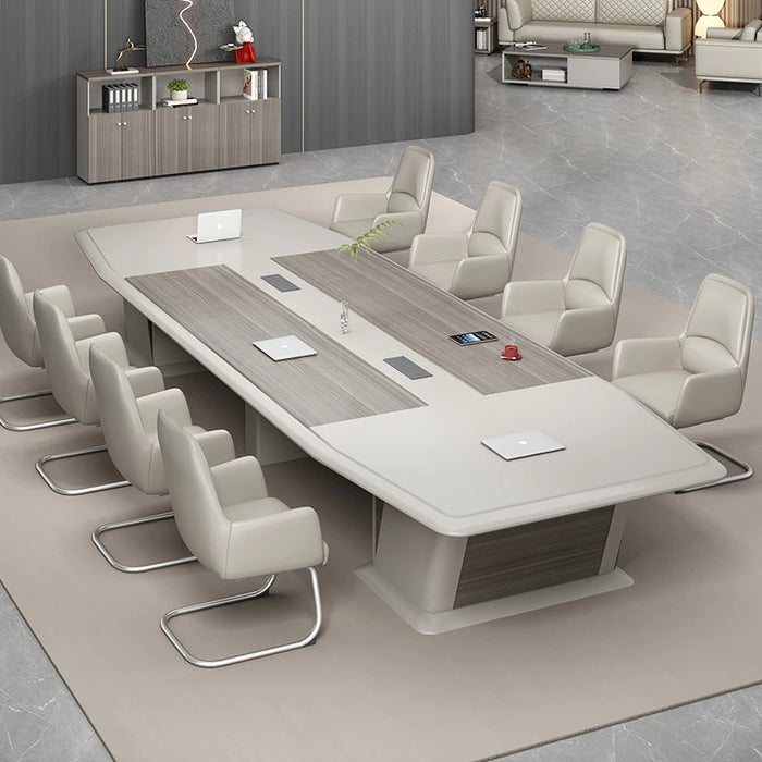 The conference table is simple and modern, and large light luxury combination is a long negotiation table and chair