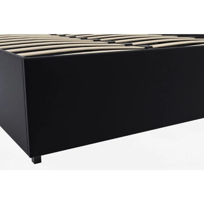 River Street Designs Maven Platform Bed With Storage, Queen, Black Faux Leather bedroom furniture