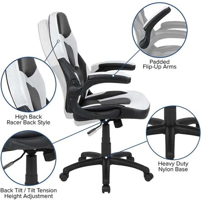 Gaming Chair Ergonomic Computer PC Adjustable Swivel Chair With Flip-up Arms Free Shipping Office Furniture