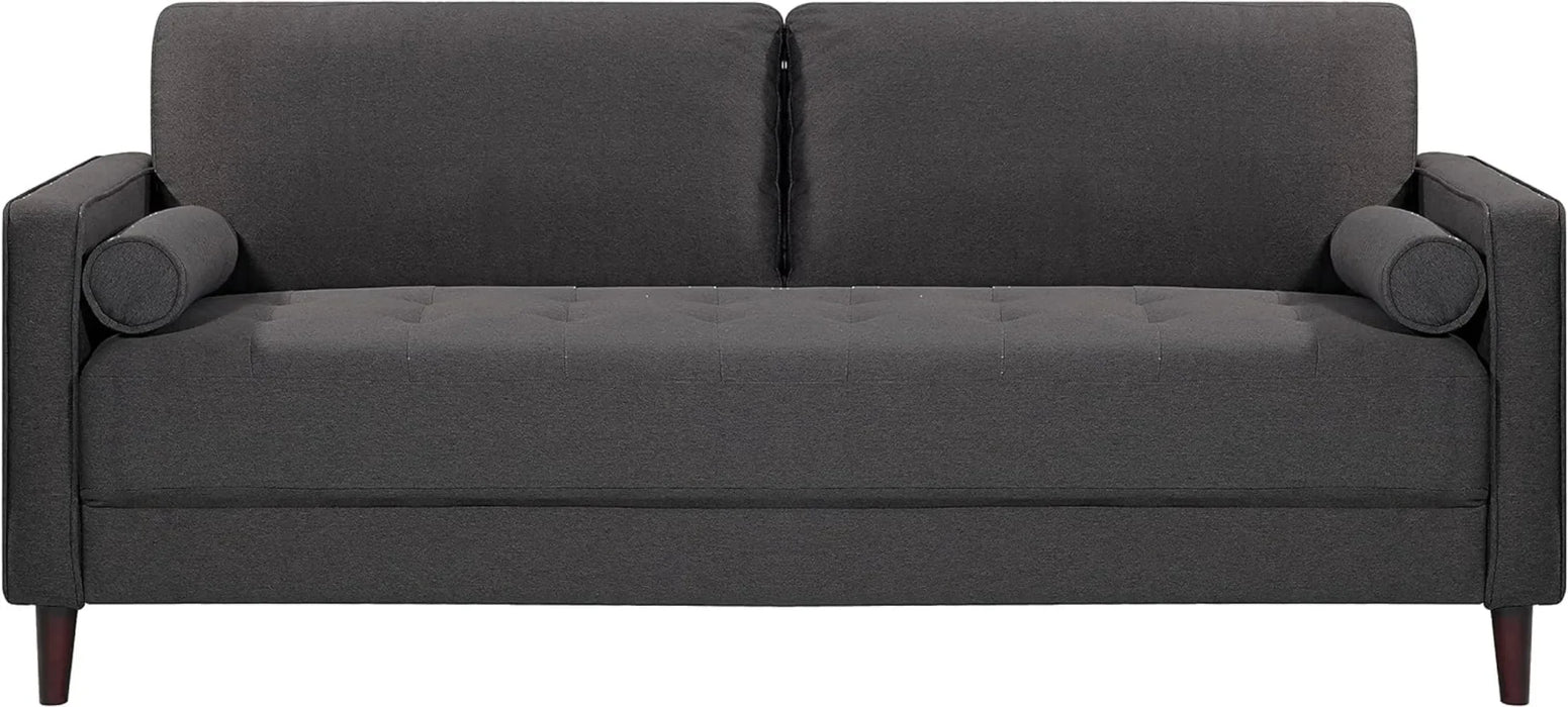 Lifestyle Solutions Lexington Sofa, 75.6" W X 31.1" D X 33.5" H, Heather Grey Minimalist Sofa  Furniture Living Room