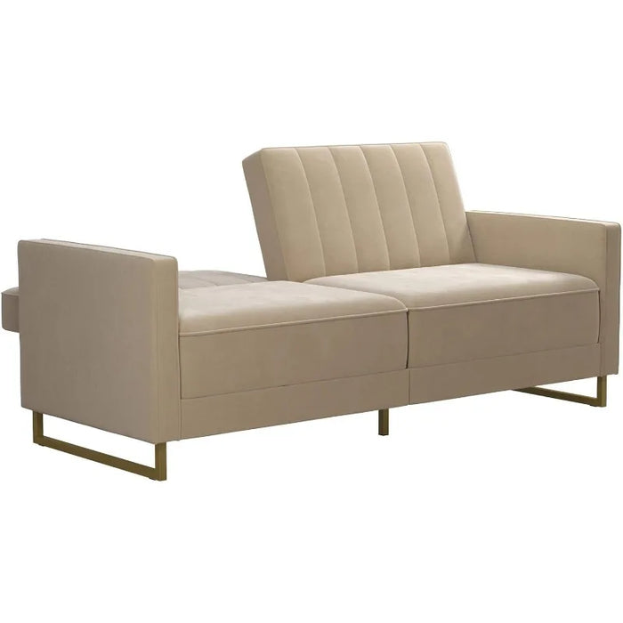 Skylar Coil Futon, Modern Sofa Bed and Couch, Loveseat For Living Room and Bedroom