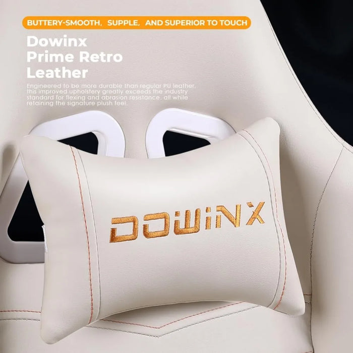 Dowinx Gaming Chair Office Desk Chair with Massage Lumbar Support, Vintage Style Armchair PU Leather E-Sports Gamer