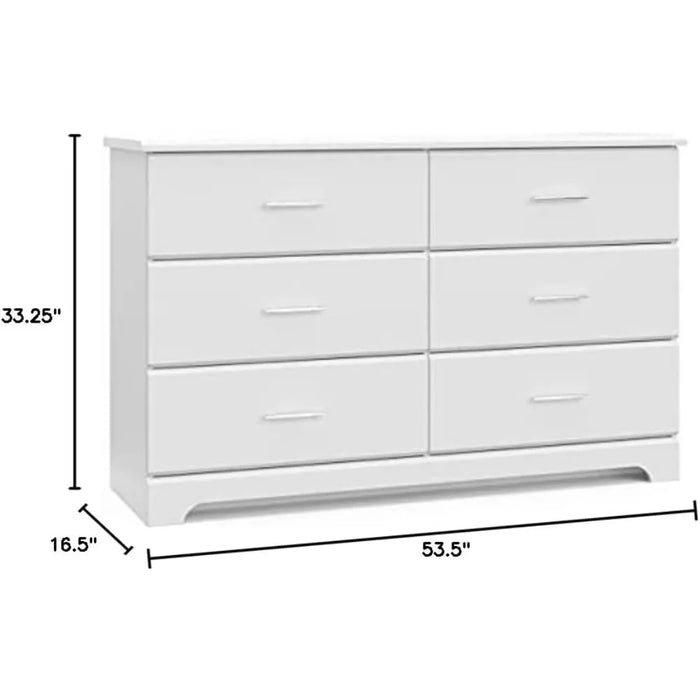 Dressers for Bedroom Furniture Chest Of Drawers 6 Drawer Double Dresser (White) – GREENGUARD Gold Certified Kids Vanity Desk