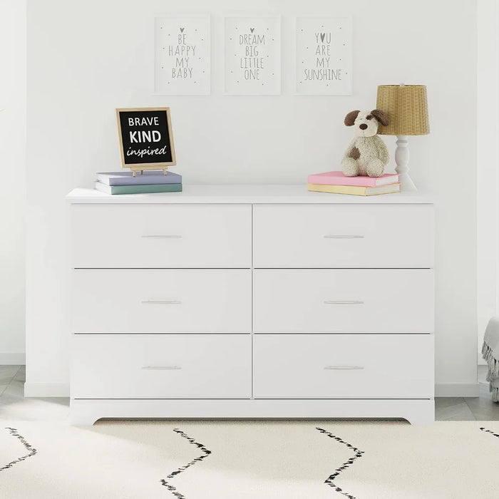 Dressers for Bedroom Furniture Chest Of Drawers 6 Drawer Double Dresser (White) – GREENGUARD Gold Certified Kids Vanity Desk