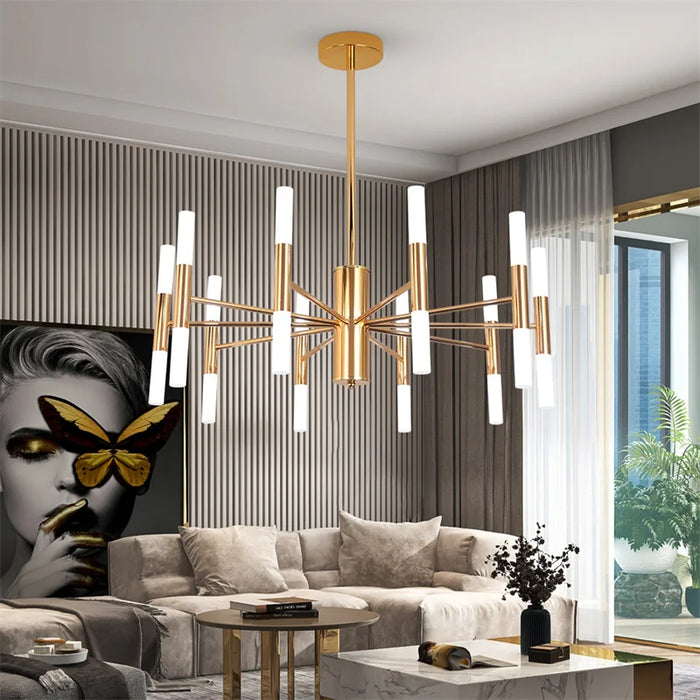 Modern Chandelier Art Design G4 Based Bulbs Pendant Lights For Ceiling Lamp Lustre Plafonier Fixture Bulbs Included Room Decor