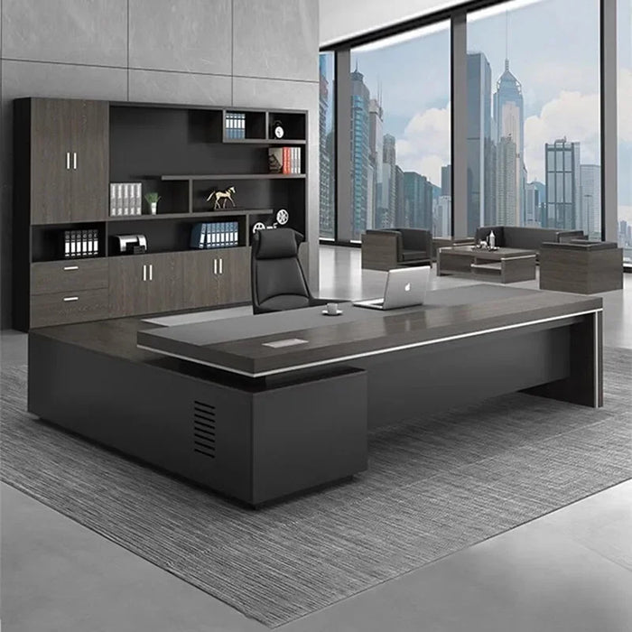 Luxury Drawers Office Desk Storage Long Shelf Modern Monitor Computer Desks Supplies Setup Mesa De Computador Modern Furniture