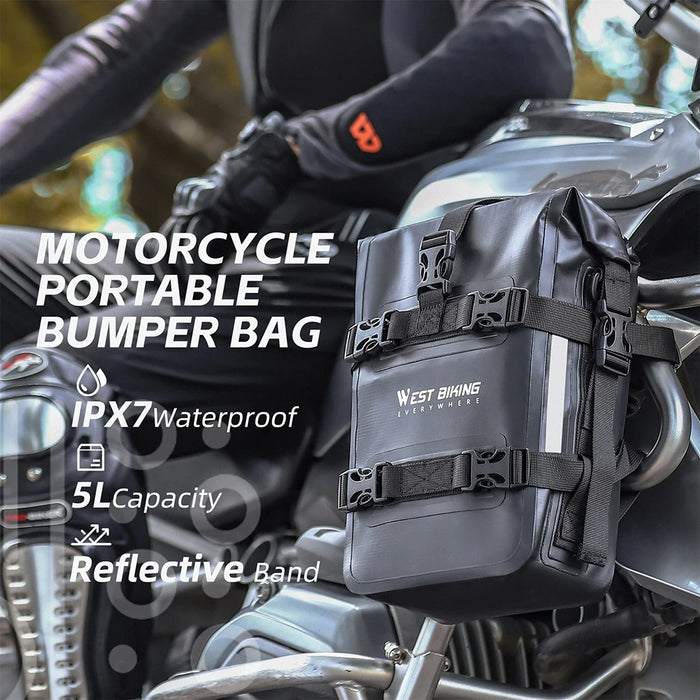 WEST BIKING Multifunctional Motorcycle Travel Bag Large Capacity Frame Crash Bars Luggage Bag Reflective Motorcycle Accessories