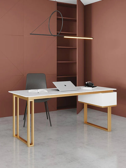 Modern simple rock board computer desk household bedroom light luxury minimalist desk study desk designer desk