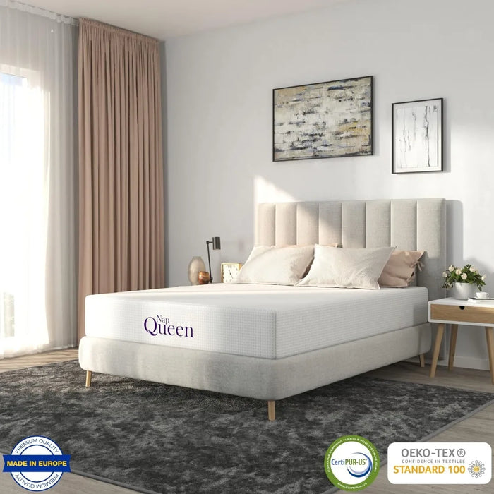 NapQueen 12 Inch Queen Size Mattress Bamboo Charcoal Memory Foam Mattress Bed in A Box  Bedroom Furniture Mattress