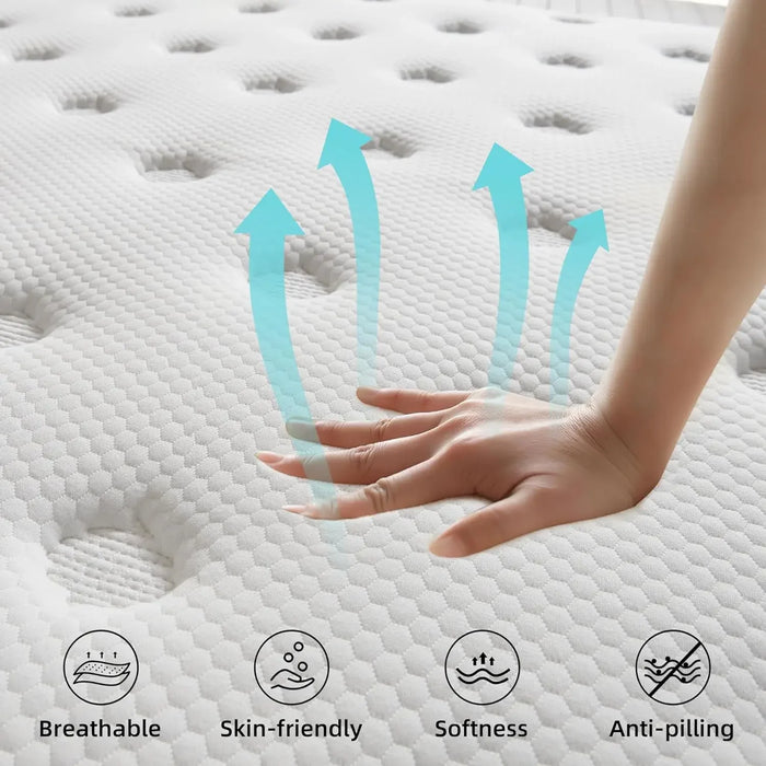 Full Size Mattress, 10 Inch Memory Foam Mattress Queen Size  Innerspring Hybrid Mattress in a Box with Motion Isolation