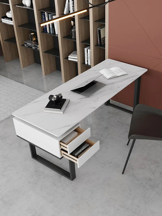 Modern simple rock board computer desk household bedroom light luxury minimalist desk study desk designer desk