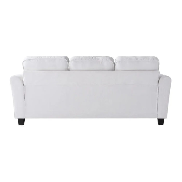 85.2" Modern 3 Seat Classic Modern Sofa with 2 Pillows, White Tufted Couch for Living Room