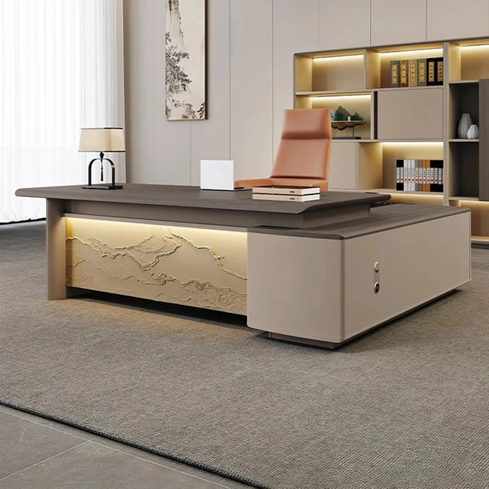 New Design L Shaped Executive Boss Office Desk Reception Corner Computer Desks Filing Cabinets Mesa Escritorio Home Furniture