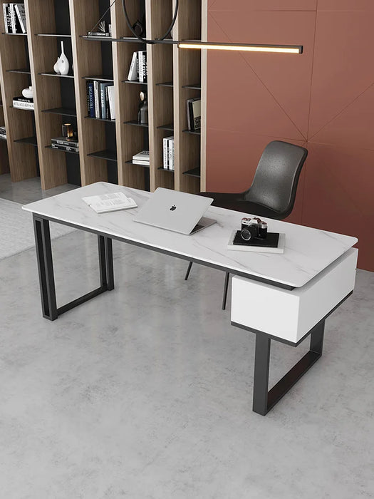 Modern simple rock board computer desk household bedroom light luxury minimalist desk study desk designer desk