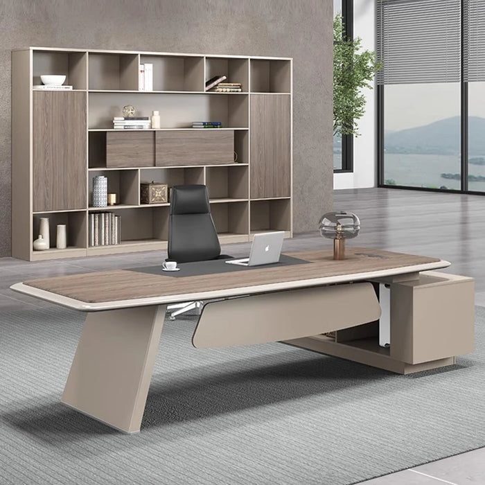 Light Luxury Boss Desk Minimalist Modern Manager Desk President Office Furniture Single Person Office Desk And Chair Combination