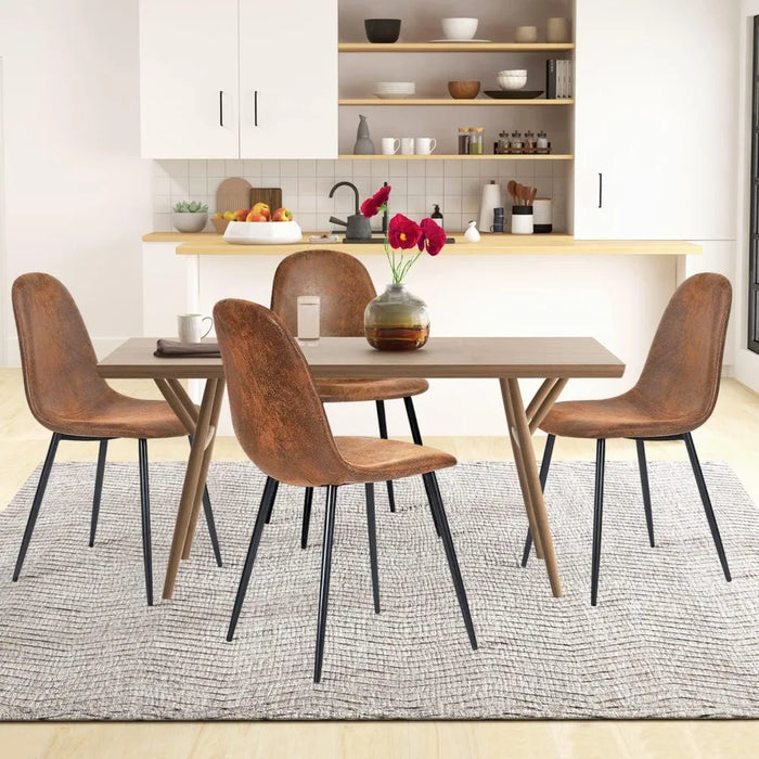 Modern Style Dining Chairs Set of 4, Comfy Side Chair with Fabric Seat Sturdy Metal Gold Legs for Kitchen Living Room Bedroom