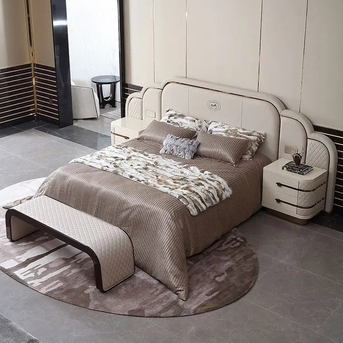 bedroom set luxury king size bed leather modern bedroom dresser set master bedroom furniture