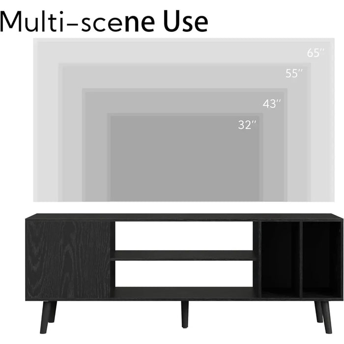 Media Entertainment Center With Storage for Living Room Bedroom Tv Stand Living Room Furniture Wood TV Cabinet Oak Black Table