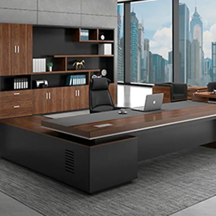 Luxury Drawers Office Desk Storage Long Shelf Modern Monitor Computer Desks Supplies Setup Mesa De Computador Modern Furniture